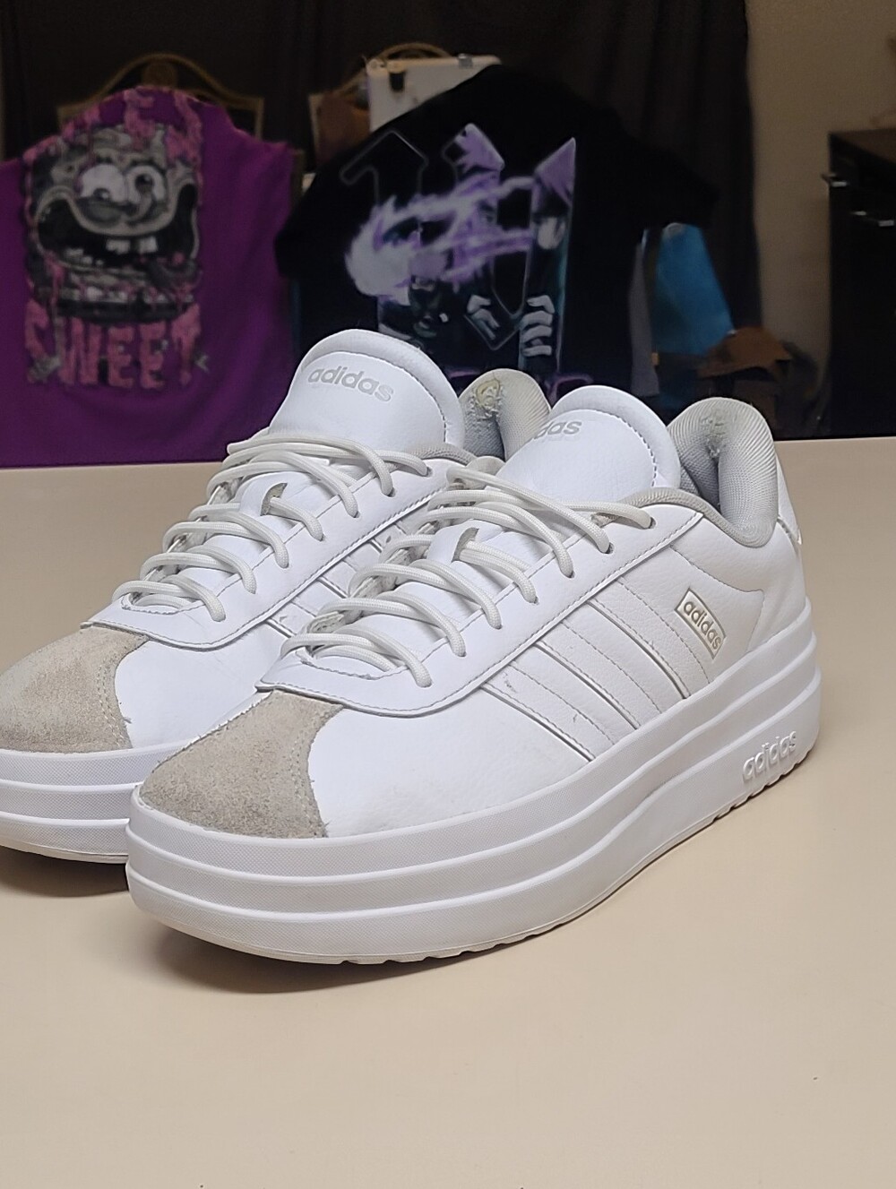 Adidas VL Court Bold casual platform sneakers size 10
